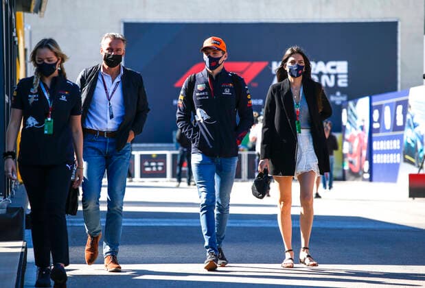 33 Max Verstappen (NED, Red Bull Racing) and his girlfriend Kelly Piquet, F1 Grand Prix of Portugal at Autodromo Internacional do Algarve on April 30, 2021 in Portimao, Portugal. (Photo by HOCH ZWEI) Portimao Portugal