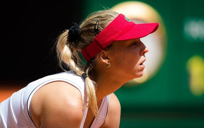 Mandatory Credit: Photo by Rob Prange Shutterstock (11876061k) Anett Kontaveit of Estonia in action during the first round of the 2021 Mutua Madrid Open WTA, Tennis Damen 1000 tournament Mutua Madrid Open, Tennis, La Caja Magica, Madrid, Spain - 30 Apr 2021 Mutua Madrid Open, Tennis, La Caja Magica, Madrid, Spain - 30 Apr 2021  Copyright: xRobxPrange Shutterstockx 11876061k