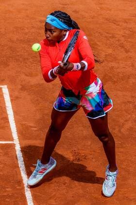 Cori Gauff of US in action against Czech Karolina Pliskova during their Mutua Madrid Open tournament s first round match at Caja Magica complex, in Madrid, Spain, 30 April 2021. Mutua Madrid Open tournament !ACHTUNG: NUR REDAKTIONELLE NUTZUNG!  Copyright: xJUANJOxMARTINx GRAF5715 20210430-637553996644814006
