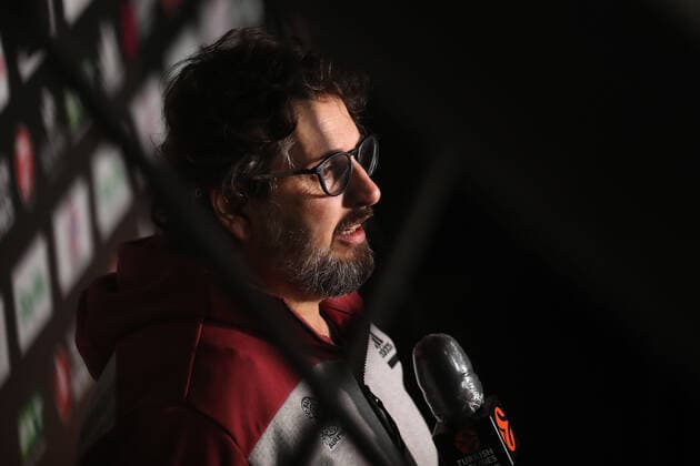 Cheftrainer Andrea Trinchieri (Muenchen) beim Interview GER, FC Bayern Basketball - Armani Olimpia Mailand, Basketball, EuroLeague Viertelfinale Spiel 4, Saison 2020 2021, 30.04.2021, GER, FC Bayern Basketball - Armani Olimpia Mailand, Basketball, EuroLeague Viertelfinale Spiel 4, Saison 2020 2021, 30.04.2021, Muenchen Copyright: xEIBNER MarcelxEngelbrechtx EP_EER