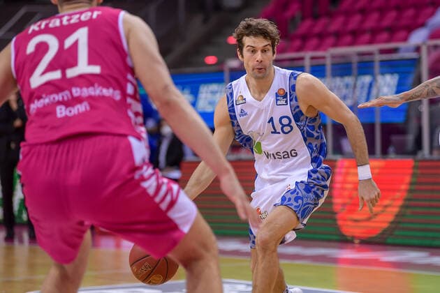 easyCredit BBL, Telekom Baskets Bonn vs. Fraport Skyliners, 30.04.2021 Joe Rahon (Fraport Skyliners, 18), easyCredit BBL, Telekom Baskets Bonn vs. Fraport Skyliners am 30.04.2021 im Telekom Dome Bonn, Bonn (Nordrhein-Westfalen) Copyright: xBEAUTIFULxSPORTS Mueller-Laschetx
