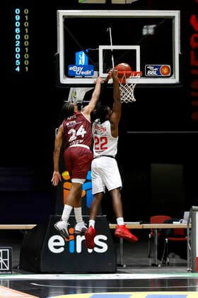 30.04.2021, easyCredit Basketball Bundesliga, BBL, Saison 2020 2021, Herren, Chemnitz Niners - JobStairs Giessen 46ers George King, Niners Chemnitz, Chad Brown, JobStairs Giessen 46ers Chemnitz Messe Chemnitz Sachsen Germany