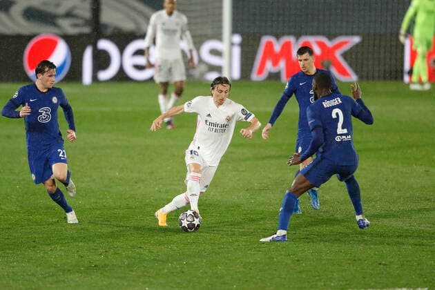 Luka Modric (Real), APRIL 27, 2021 - Football Soccer : UEFA Champions League Semi-finals 1st leg match between Real Madrid CF 1-1 Chelsea FC at the Estadio Alfredo Di Stefano in Madrid, Spain. Noxthirdxpartyxsales  (0117027635st)