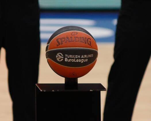 Basketball, EuroLeague, Zenit St. Petersburg - FC Barcelona Saint Petersburg, Russia - 30 April 2021: Ball are seen in action during the 2020-2021 Playoffs EuroLeague, match 4 between FC Barcelona, Barca and Zenit. MaksimxKonstantinov