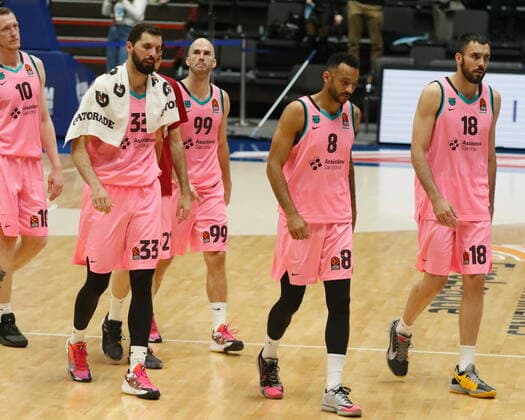 Saint Petersburg, Russia - 30 April 2021: Nikola Mirotic (33) of Barcelona are seen in action during the 2020-2021 Playoffs EuroLeague, match 4 between FC Barcelona, Barca and Zenit. MaksimxKonstantinov