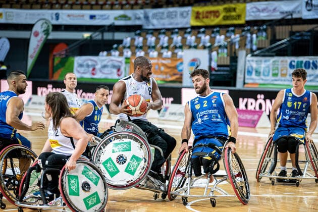 Champions Cup 2021; RSV Lahn-Dill - BSR ACE Gran Canaria Brian Bell ( 8 RSV Lahn-Dill), Annabel Breuer ( 12 RSV Lahn-Dill), Thomas Boehme ( 13 RSV Lahn-Dill), Mendel Op den Orth ( 2 BSR ACE Gran Canaria), Arie Twigt ( 17 BSR ACE Gran Canaria), Angel David Hernandez ( 4 BSR ACE Gran Canaria) Champions Cup 2021; RSV Lahn-Dill - BSR ACE Gran Canaria 30.04.2021; Rittal Arena, Wetzlar (Hessen) Copyright: xBEAUTIFULxSPORTS Roeczeyx