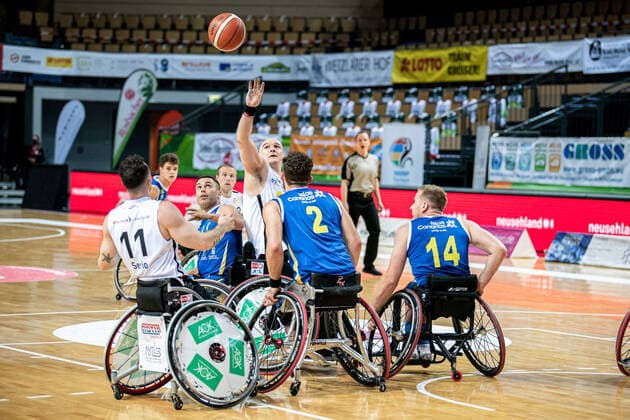 Champions Cup 2021; RSV Lahn-Dill - BSR ACE Gran Canaria Ian Sagar ( 6 RSV Lahn-Dill), Steve Serio ( 11 RSV Lahn-Dill), Mendel Op den Orth ( 2 BSR ACE Gran Canaria), James Michael Macsorley ( 14 BSR ACE Gran Canaria) Champions Cup 2021; RSV Lahn-Dill - BSR ACE Gran Canaria 30.04.2021; Rittal Arena, Wetzlar (Hessen) Copyright: xBEAUTIFULxSPORTS Roeczeyx