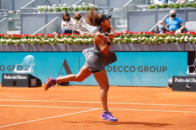 Naomi Osaka (JPN), APRIL 30, 2021 - Tennis : Naomi Osaka of Japan during Singles 1st round match against Misaki Doi of Japan on the WTA, Tennis Damen 1000 Mutua Madrid Open tennis tournament at the Caja Magica in Madrid, Spain. Noxthirdxpartyxsales  (0117029411st)