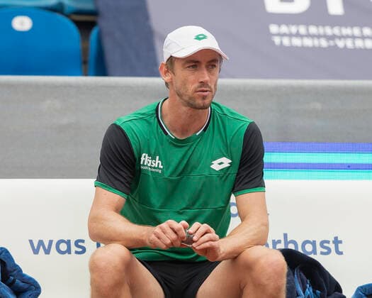 John Millman sitzt auf der Bank waehrend der Spielpause Tennis - BMW Open 2021 - ATP, Tennis Herren - MTTC Iphitos - Munich - - Germany - 1 May 2021. Copyright: xJuergenxHasenkopfx