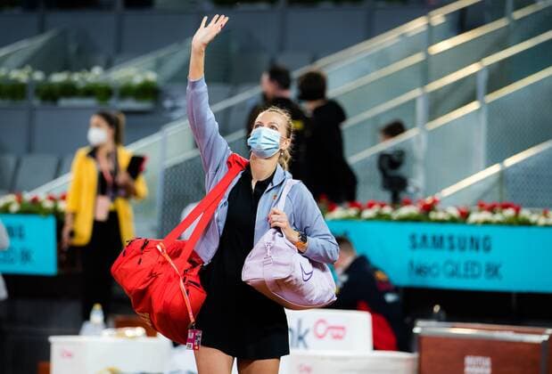 Mandatory Credit: Photo by Rob Prange Shutterstock (11876063bd) Petra Kvitova of the Czech Republic after her second-round match at the 2021 Mutua Madrid Open WTA, Tennis Damen 1000 tournament Mutua Madrid Open, Tennis, La Caja Magica, Madrid, Spain - 01 May 2021 Mutua Madrid Open, Tennis, La Caja Magica, Madrid, Spain - 01 May 2021  Copyright: xRobxPrange Shutterstockx 11876063bd