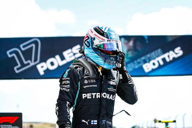 Sport Bilder des Tages BOTTAS Valtteri (fin), Mercedes AMG F1 GP W12 E Performance, portrait during the Formula 1 Heineken Grande PrŽmio de Portugal 2021 from April 30 to May 2, 2021 on the Algarve International Circuit, in Portimao, Portugal FORMULE 1 : Grand Prix du Portugal - Essais et Qualification - Portimao - 01 05 2021 DPPI Panoramic  _B2_0642
