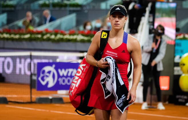 May 1, 2021, MADRID, MADRID, SPAIN: Angelique Kerber of Germany after her second-round match at the 2021 Mutua Madrid Open WTA, Tennis Damen 1000 tournament against Petra Kvitova of the Czech Republic MADRID SPAIN - ZUMAa181 20210501_zaa_a181_220 Copyright: xRobxPrangex