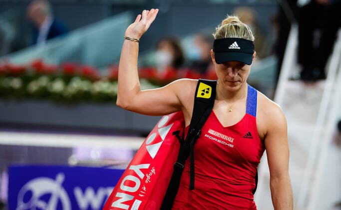 May 1, 2021, MADRID, MADRID, SPAIN: Angelique Kerber of Germany after her second-round match at the 2021 Mutua Madrid Open WTA, Tennis Damen 1000 tournament against Petra Kvitova of the Czech Republic MADRID SPAIN - ZUMAa181 20210501_zaa_a181_219 Copyright: xRobxPrangex