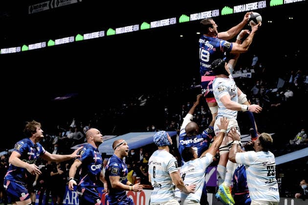 Bilder des Jahres 2021, Sport 05 Mai Sport Themen der Woche KW17 Sport Bilder des Tages May 1, 2021, Nanterre, Hauts de Seine, France: Stade Francais Lock YOANN MAESTRI in action during the French rugby Championship Top 14 between Racing 92 and Stade Francais at Jean Bouin Stadium. Stade Francais Won 35:29 Nanterre France - ZUMAp119 20210501_zaf_p119_036 Copyright: xPierrexSteveninx