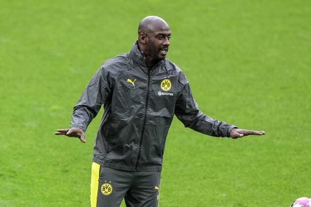 Borussia Dortmund - Holstein Kiel 01.05.2021, Fussball, Saison 2020 2021, DFB Pokal, Halbfinale, Borussia Dortmund - Holstein Kiel, Otto Addo (Borussia Dortmund) Dennis Ewert RHR-FOTO Pool DFL REGULATIONS PROHIBIT ANY USE OF PHOTOGRAPHS AS IMAGE SEQUENCES AND OR QUASI-VIDEO. Dortmund Signal Iduna Park NRW Deutschland