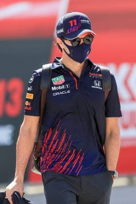 Portuguese Grand Prix, 02 05 2021. Sergio Perez (MEX), Red Bull Racing RB16B arrives during the Formula 1 Heineken Grande Premio De Portugal 2021 at the Algarve International Circuit, Portimao, Portugal on 2 May 2021 Portimao Portugal Editorial use only , Copyright: xPhilxDuncanx PSI-12618-0006