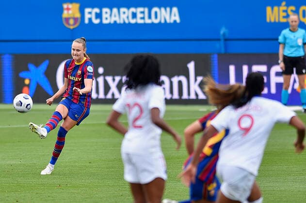 May 2, 2021, Barcelona, Spain: Graham Hansen of FC Barcelona, Barca during the UEFA Champions League Women semifinal second leg match between FC Barcelona and PSG at Johan Cruyff Stadium in Barcelona, Spain. Barcelona Spain - ZUMAd159 0117041818st Copyright: xGerardxFrancox