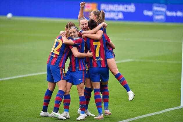May 2, 2021, Barcelona, Spain: Lieke Martens of FC Barcelona, Barca celebrate a goal during the UEFA Champions League Women semifinal second leg match between FC Barcelona and PSG at Johan Cruyff Stadium in Barcelona, Spain. Barcelona Spain - ZUMAd159 0117041825st Copyright: xGerardxFrancox