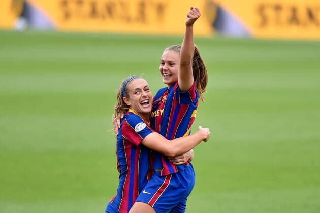 May 2, 2021, Barcelona, Spain: Lieke Martens of FC Barcelona, Barca celebrate a goal during the UEFA Champions League Women semifinal second leg match between FC Barcelona and PSG at Johan Cruyff Stadium in Barcelona, Spain. Barcelona Spain - ZUMAd159 0117041846st Copyright: xGerardxFrancox