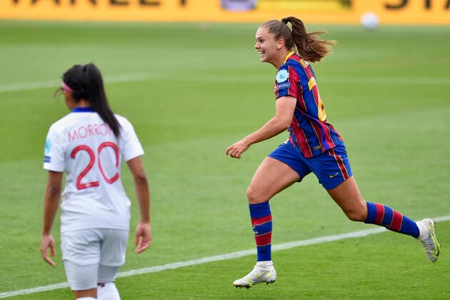 May 2, 2021, Barcelona, Spain: Lieke Martens of FC Barcelona, Barca celebrate a goal during the UEFA Champions League Women semifinal second leg match between FC Barcelona and PSG at Johan Cruyff Stadium in Barcelona, Spain. Barcelona Spain - ZUMAd159 0117041856st Copyright: xGerardxFrancox