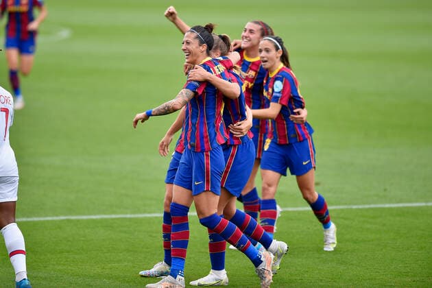 May 2, 2021, Barcelona, Spain: Lieke Martens of FC Barcelona, Barca celebrate a goal during the UEFA Champions League Women semifinal second leg match between FC Barcelona and PSG at Johan Cruyff Stadium in Barcelona, Spain. Barcelona Spain - ZUMAd159 0117041866st Copyright: xGerardxFrancox