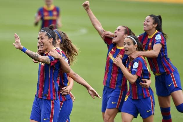 Johan Cruyff Stadium Lieke Martens of FC Barcelona, Barca celebrate a goal during the UEFA Champions League Women semifinal second leg match between FC Barcelona and PSG at Johan Cruyff Stadium in Barcelona, Spain. Gerard Franco 