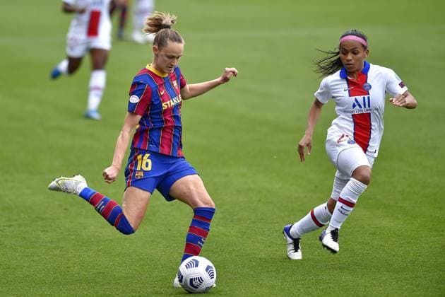 Johan Cruyff Stadium Graham Hansen of FC Barcelona, Barca during the UEFA Champions League Women semifinal second leg match between FC Barcelona and PSG at Johan Cruyff Stadium in Barcelona, Spain. Gerard Franco 
