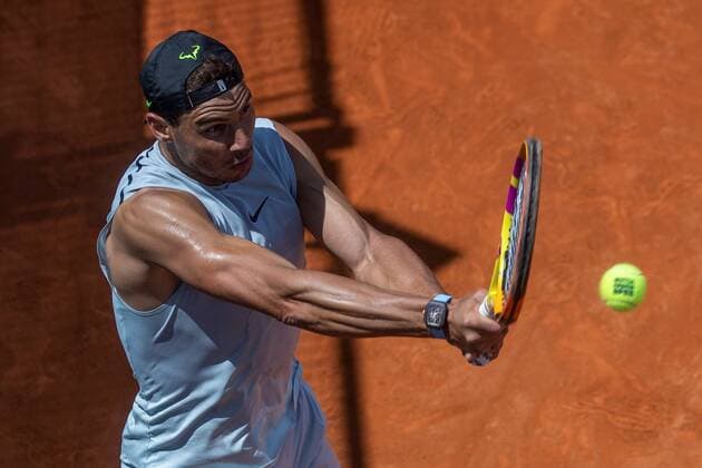 Sport Bilder des Tages Spanish tennis player Rafael Nadal trains in the framework of Mutua Madrid Open tennis tournament at Caja Magica tennis complex in Madrid, Spain, 02 May 2021. Mutua Madrid Open !ACHTUNG: NUR REDAKTIONELLE NUTZUNG!  Copyright: xRodrigoxJimenezx GRAF7377 20210502-637555636949310882