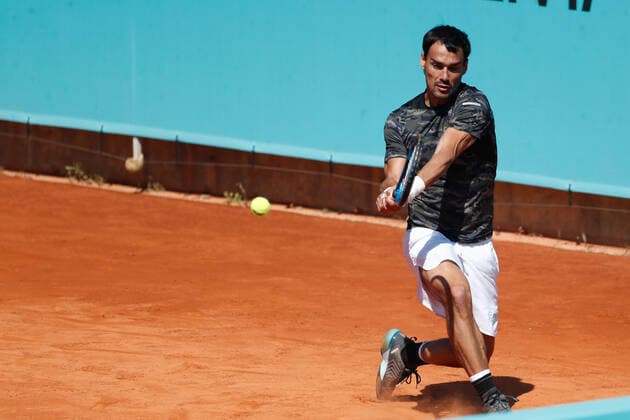 May 2, 2021, MADRID, MADRID, SPAIN: Fabio Fognini of Italy in action during his practice session for the ATP, Tennis Herren Masters 1000 - Mutua Madrid Open 2021 at La Caja Magica on May 2, 2021 in Madrid, Spain. MADRID SPAIN - ZUMAa181 20210502_zaa_a181_019 Copyright: xOscarxJ.xBarrosox
