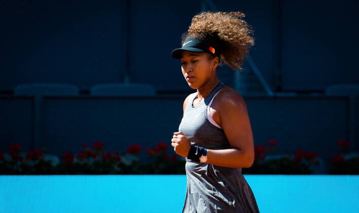 May 2, 2021, MADRID, MADRID, SPAIN: Naomi Osaka of Japan in action during the second round of the 2021 Mutua Madrid Open WTA, Tennis Damen 1000 tournament against Karolina Muchova of the Czech Republic MADRID SPAIN - ZUMAa181 20210502_zaa_a181_082 Copyright: xRobxPrangex