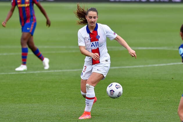 May 2, 2021, Barcelona, Spain: Sara Dubritz of PSG during the UEFA Champions League Women semifinal second leg match between FC Barcelona, Barca and PSG at Johan Cruyff Stadium in Barcelona, Spain. Barcelona Spain - ZUMAd159 0117043279st Copyright: xGerardxFrancox