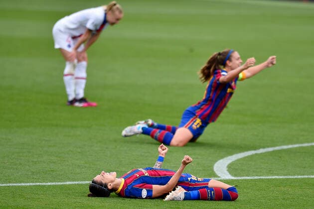 May 2, 2021, Barcelona, Spain: Jennifer Hermoso of FC Barcelona, Barca celebrate after winning the UEFA Champions League Women semifinal second leg match between FC Barcelona and PSG at Johan Cruyff Stadium in Barcelona, Spain. Barcelona Spain - ZUMAd159 0117043299st Copyright: xGerardxFrancox
