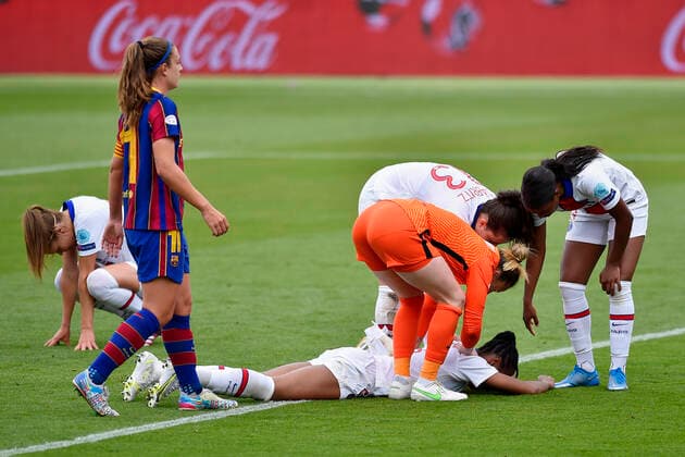 May 2, 2021, Barcelona, Spain: Sandra Panos of FC Barcelona, Barca and PSG players after winning the UEFA Champions League Women semifinal second leg match between FC Barcelona and PSG at Johan Cruyff Stadium in Barcelona, Spain. Barcelona Spain - ZUMAd159 0117043348st Copyright: xGerardxFrancox
