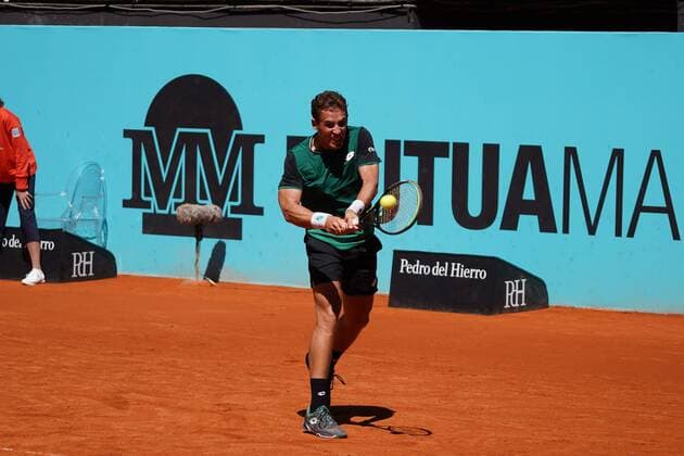 Marco Cecchinato (ITA) vs Roberto Carballes (SPA) during their match at the Mutua Madrid Open tennis tournament in Madrid , Sunday May 02, 2021 Cordon Press