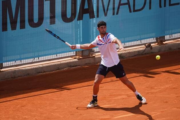 Carlos Taberner (SPA) vs Lorenzo Musetti (ITA) during their match at the Mutua Madrid Open tennis tournament in Madrid , Sunday May 02, 2021 Cordon Press