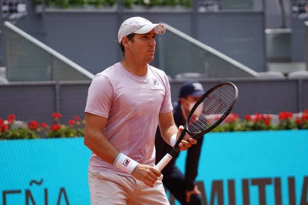 Dusan LAJOVIC (SBR) vs Denis Shapovalov (CAN) during their match at the Mutua Madrid Open tennis tournament in Madrid , Sunday May 02, 2021 Cordon Press