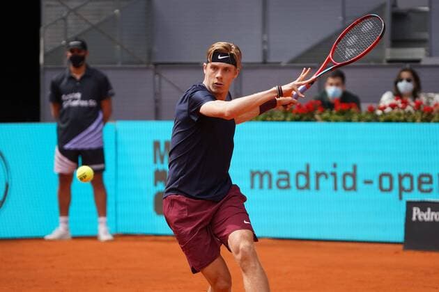 Dusan LAJOVIC (SBR) vs Denis Shapovalov (CAN) during their match at the Mutua Madrid Open tennis tournament in Madrid , Sunday May 02, 2021 Cordon Press