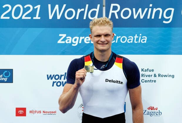 Bilder des Jahres 2021, Sport 05 Mai Sport Themen der Woche KW17 World Rowing Cup1 Zagreb Croatia (20210501) ZAGREB, CROATIA, MAY 1: Oliver Zeilder (GER) after the Men™s single sculls (M1x) Final of the World Rowing Cup1 Zagreb Croatia in Zagreb Croatia on May 1, 2021. Zagreb Croatia 6591_239097 Copyright: xIgorxMeijer PentaPressx