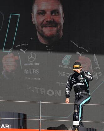 FORMULA 1 HEINEKEN PORTUGUESE GRAND PRIX 2021 02.05.2021, Autodromo Internacional do Algarve, Portimao, FORMULA 1 HEINEKEN PORTUGUESE GRAND PRIX 2021,im Bild 3.Platz für Valtteri Bottas (FIN 77), Mercedes-AMG Petronas Formula One Team