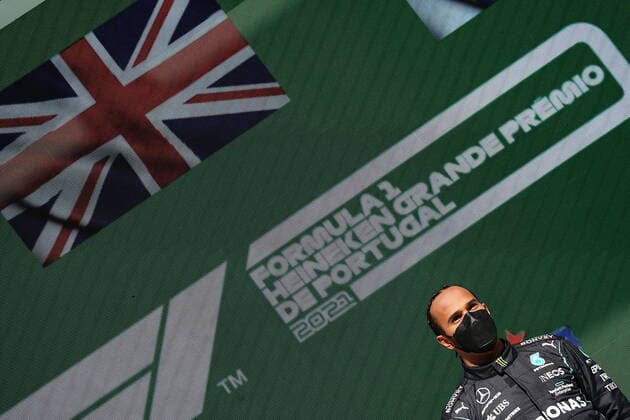FORMULA 1 HEINEKEN PORTUGUESE GRAND PRIX 2021 02.05.2021, Autodromo Internacional do Algarve, Portimao, FORMULA 1 HEINEKEN PORTUGUESE GRAND PRIX 2021,im Bild Sieger Lewis Hamilton (GBR 44), Mercedes-AMG Petronas Formula One Team