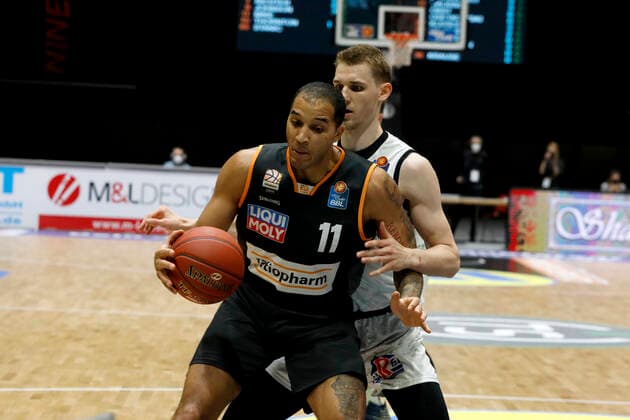 02.05.2021, easyCredit Basketball Bundesliga, BBL, Saison 2020 2021, Herren, Chemnitz Niners - Ratiopharm Ulm Isaiah Wilkins, Ratiopharm Ulm Chemnitz Messe Chemnitz Sachsen Germany