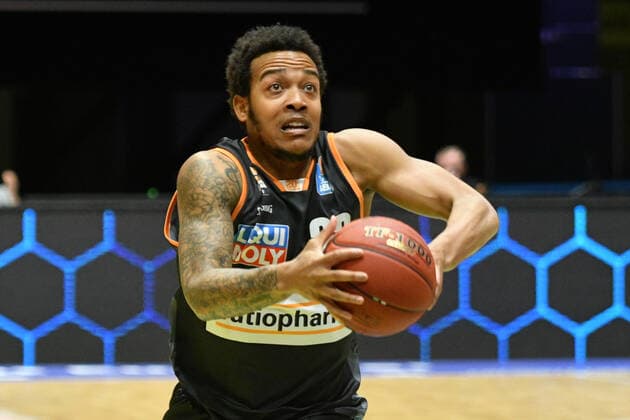 Troy Caupain (Ratiopharm Ulm), Niners Chemnitz vs. Ratiopharm Ulm, 02.05.2021, easycredit Basketball Bundesliga, GER, Saison 2020 21 Niners Chemnitz vs. Ratiopharm Ulm, 02.05.2021, easycredit Basketball Bundesliga, GER, Saison 2020 21 Chemnitz Copyright: xBertxHarzer xEibner-xPressefotox
