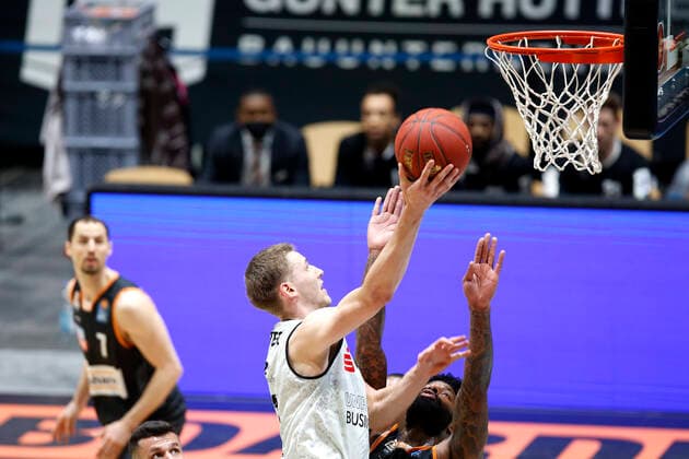 02.05.2021, easyCredit Basketball Bundesliga, BBL, Saison 2020 2021, Herren, Chemnitz Niners - Ratiopharm Ulm Jonas Richter, Niners Chemnitz Chemnitz Messe Chemnitz Sachsen Germany