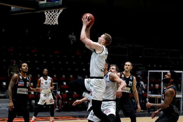 02.05.2021, easyCredit Basketball Bundesliga, BBL, Saison 2020 2021, Herren, Chemnitz Niners - Ratiopharm Ulm Jonas Richter, Niners Chemnitz Chemnitz Messe Chemnitz Sachsen Germany
