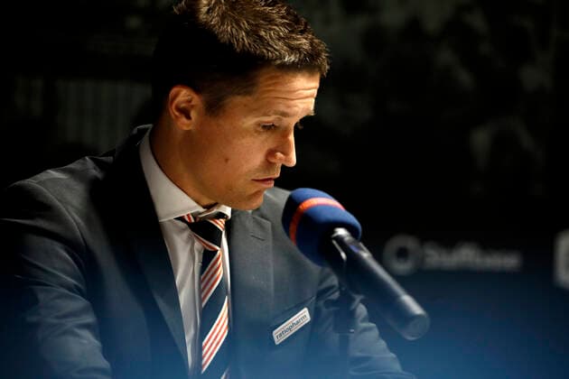 02.05.2021, easyCredit Basketball Bundesliga, BBL, Saison 2020 2021, Herren, Chemnitz Niners - Ratiopharm Ulm Jaka Lakovic (Headcoach), Ratiopharm Ulm bei der Pressekonferenz Chemnitz Messe Chemnitz Sachsen Germany
