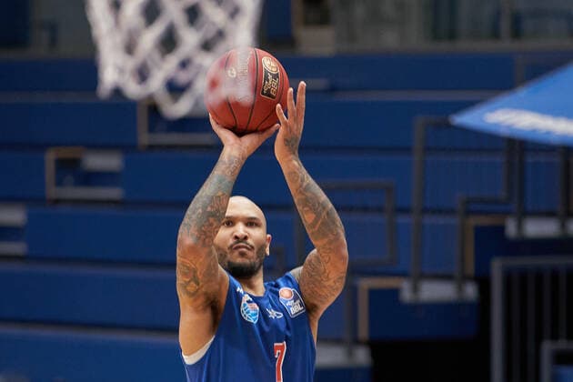 Syntainics MBC - Medi Bayreuth, Basketball, Bundesliga, Maenner, 2020 2021, 32. Spieltag, 02.05.2021, Sergio Kerusch (MBC, 7). Syntainics MBC - Medi Bayreuth, Basketball, Bundesliga, Maenner, 2020 2021, 32. Spieltag, 02.05.2021, Weissenfels