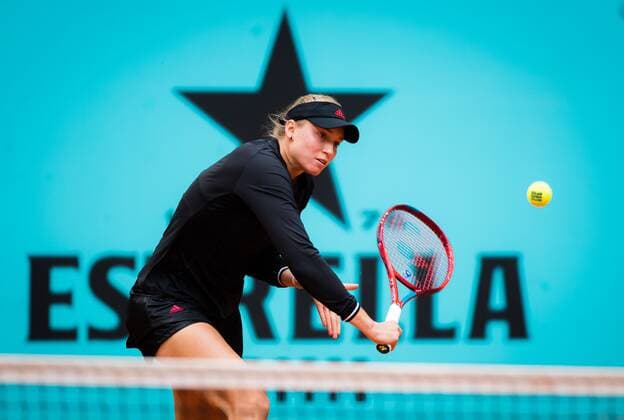 Mandatory Credit: Photo by Rob Prange Shutterstock (11876064cc) Elena Rybakina of Kazaksthan in action during the second round of the 2021 Mutua Madrid Open WTA, Tennis Damen 1000 tournament Mutua Madrid Open, Tennis, La Caja Magica, Madrid, Spain - 02 May 2021 Mutua Madrid Open, Tennis, La Caja Magica, Madrid, Spain - 02 May 2021  Copyright: xRobxPrange Shutterstockx 11876064cc