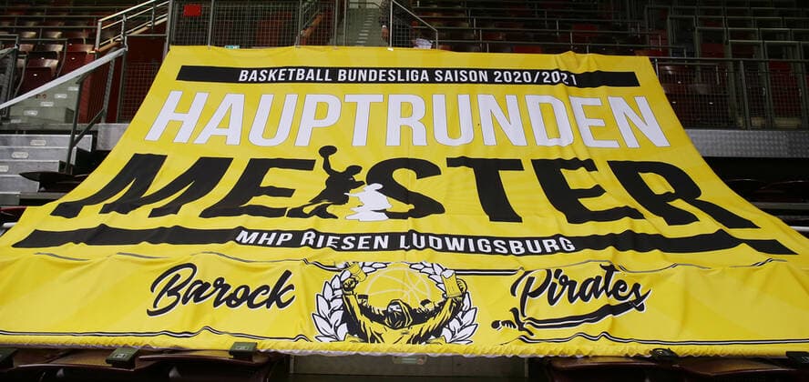 Ludwigsburg , Basketball easyCredit BBL Bundesliga , MHP RIESEN Ludwigsburg vs. Telekom Baskets Bonn , Hauptrundenmeister , Plakat