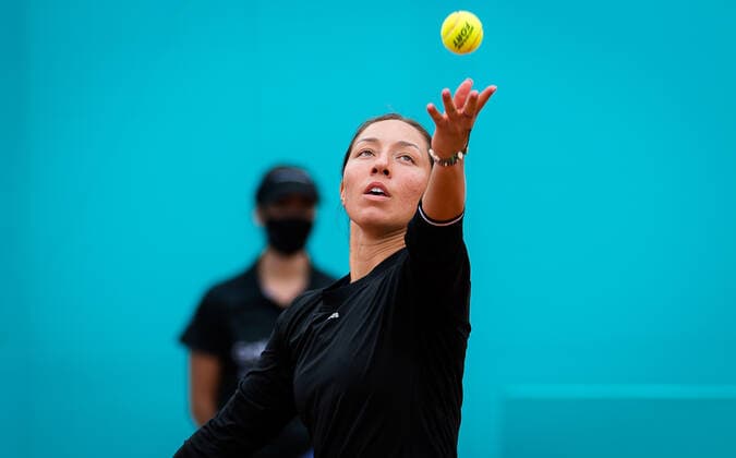 May 3, 2021, MADRID, MADRID, SPAIN: Jessica Pegula of the United States playing doubles at the 2021 Mutua Madrid Open WTA, Tennis Damen 1000 tournament MADRID SPAIN - ZUMAa181 20210503_zaa_a181_047 Copyright: xRobxPrangex