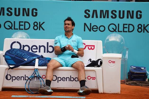 Carlos Taberner (SPA) vs FabioFognini (ITA) during the Monday session at the Mutua Madrid Tennis Open, Madrid May 3, 2021 Cordon Press